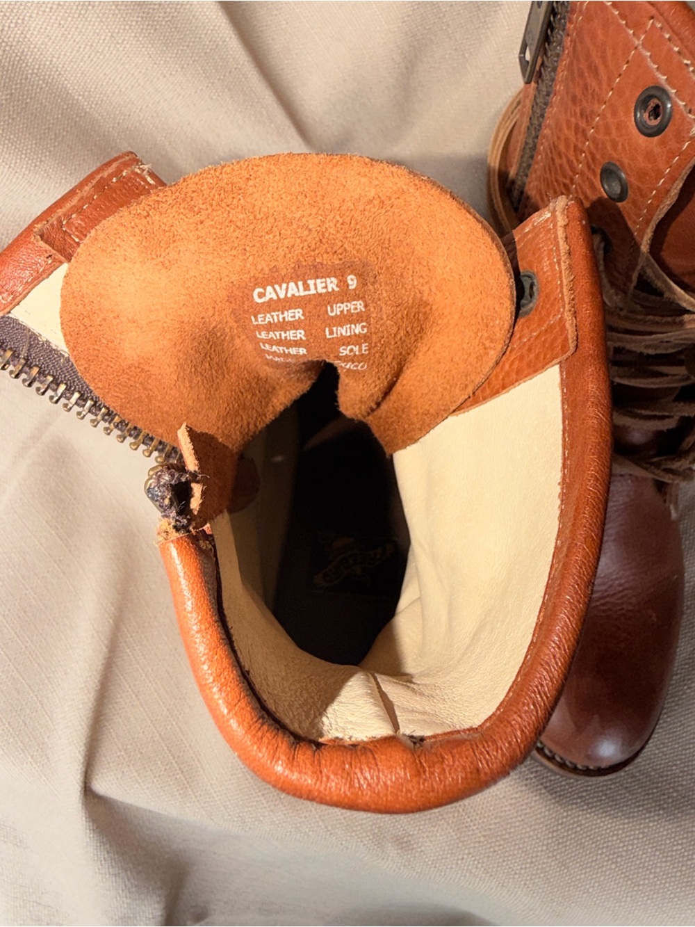 Freebird by Steven Cognac Lace-Up Leather Ankle Boots with Side Zipper - Picture 4 of 6
